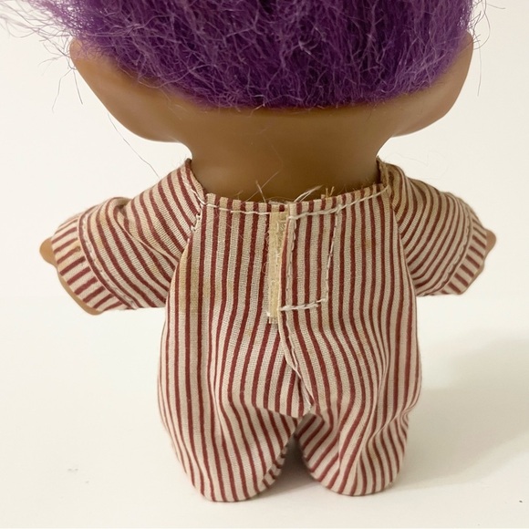 Vintage Ace Novelty Purple Jewel Pajamas Treasure Troll Doll - Picture 7 of 16